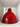 Red Bell-Shaped Pendant Lamp with White Fixture