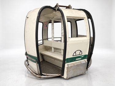 POMA Ski Gondola Cabin -- Green & Off-White