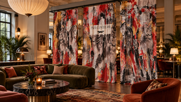 Paul Costelloe AW25 LFW Three-Panel Backdrop Artwork by William Costelloe