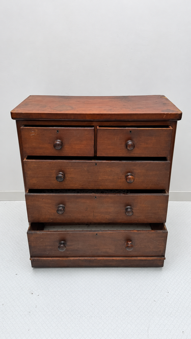 Victorian Mahogany Chest of Drawers -- Two-Over-Three