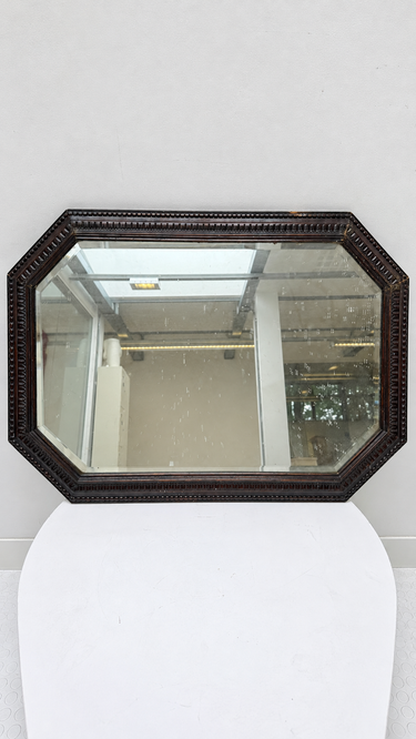 Antique Edwardian Octagonal Oak Wall Mirror – Circa 1910