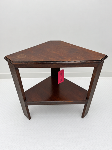 Vintage Art Deco Solid Oak Triangular Corner Table / Nesting Table (c. 1930s)
