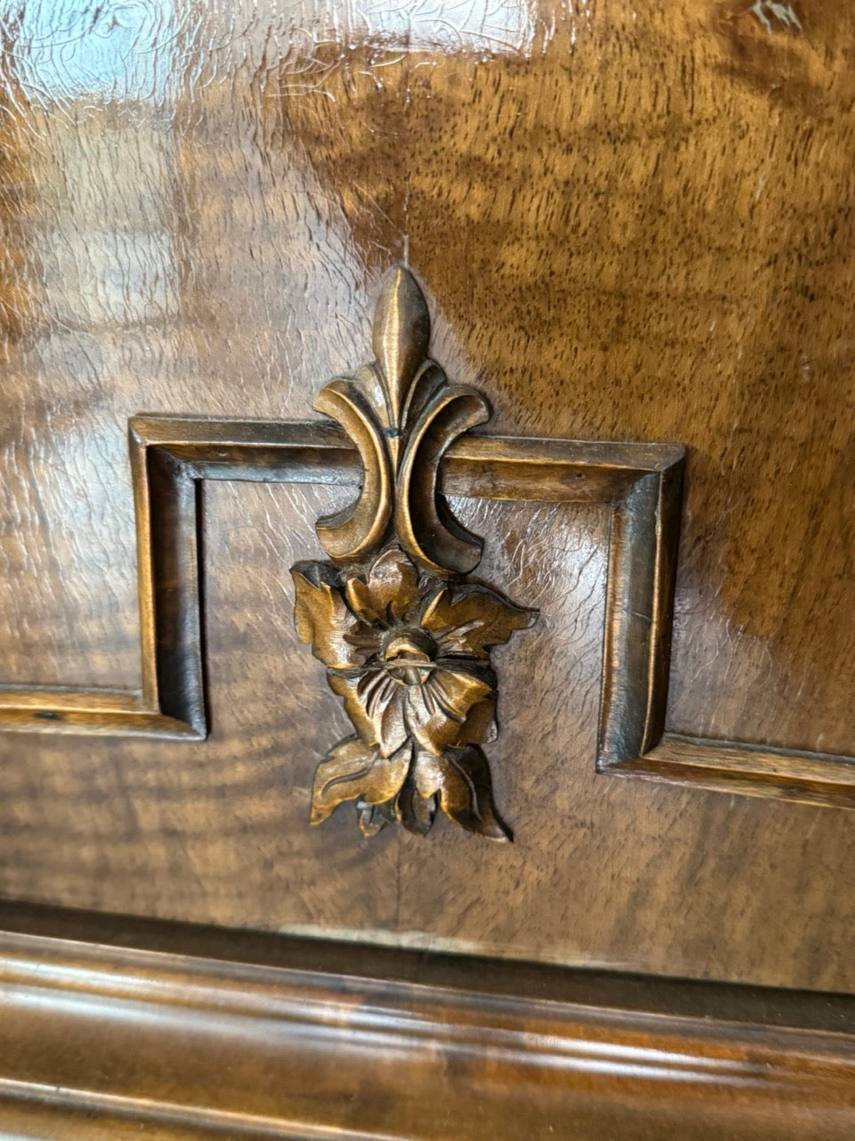 French Louis XV Style Carved Walnut 4-Door Enfilade