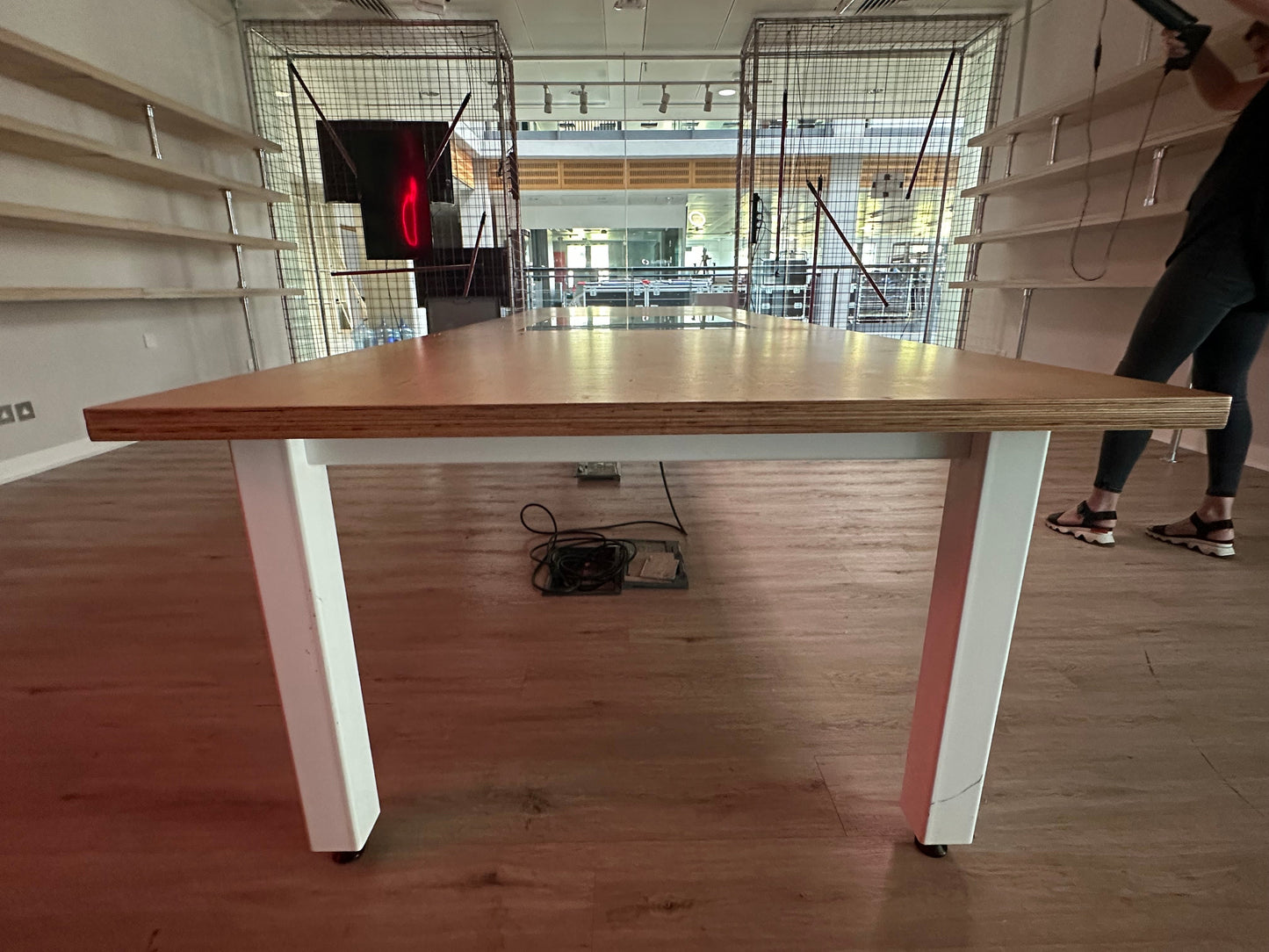 Bespoke 3.6m, meeting table with display window