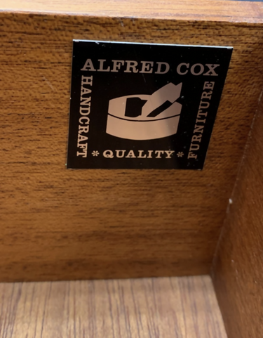 Alfred Cox antique mid-century double-sided walnut desk with 6 drawers