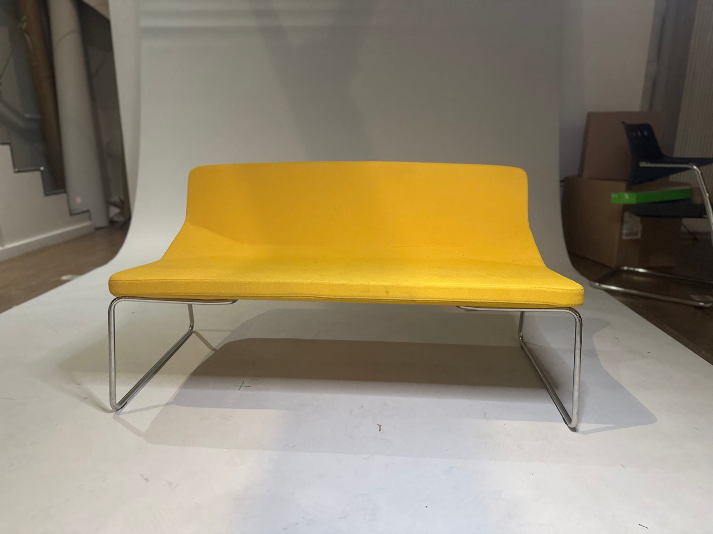 Niski Fotel Formula Sled style chair - yellow double seat