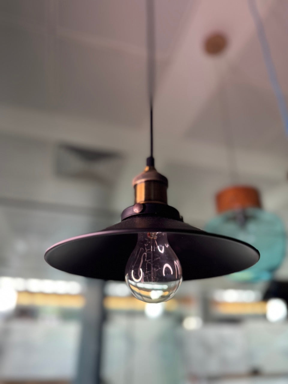 Vintage Brass Sconce Pendant and 6 Matching Wall Lights