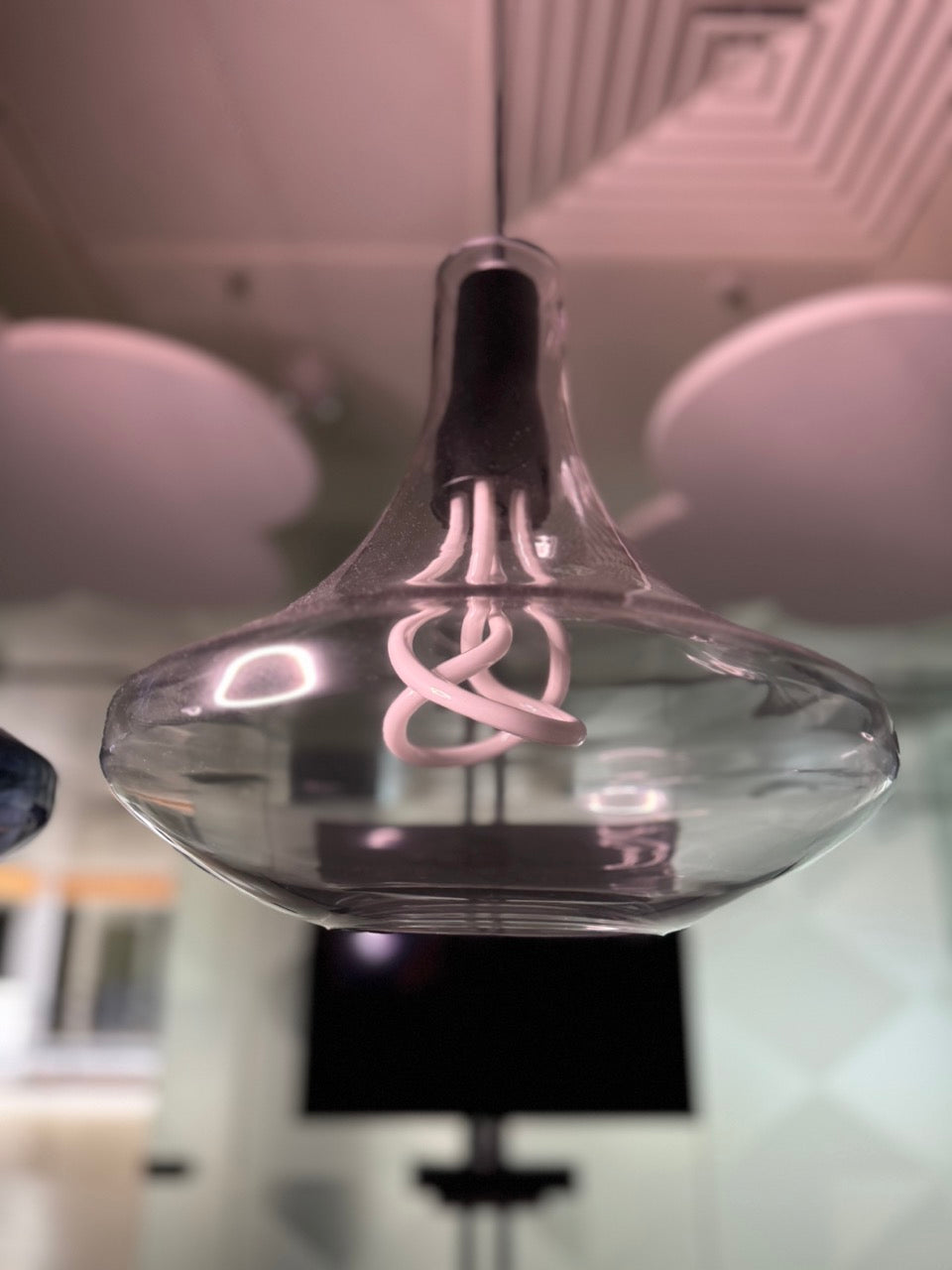 Plume Pendant Lamps clear and blue