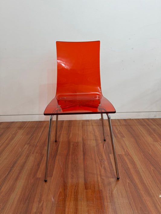 Red Transparent Connubia L’Eau Stacking Chair