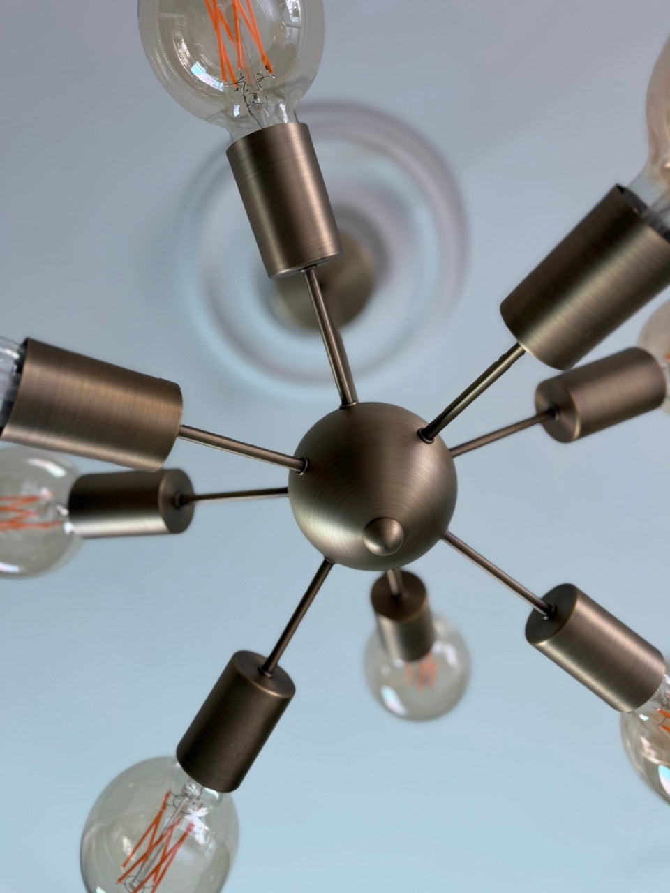 Heals Mega Junction Chandelier 12 Light Satin Nickel