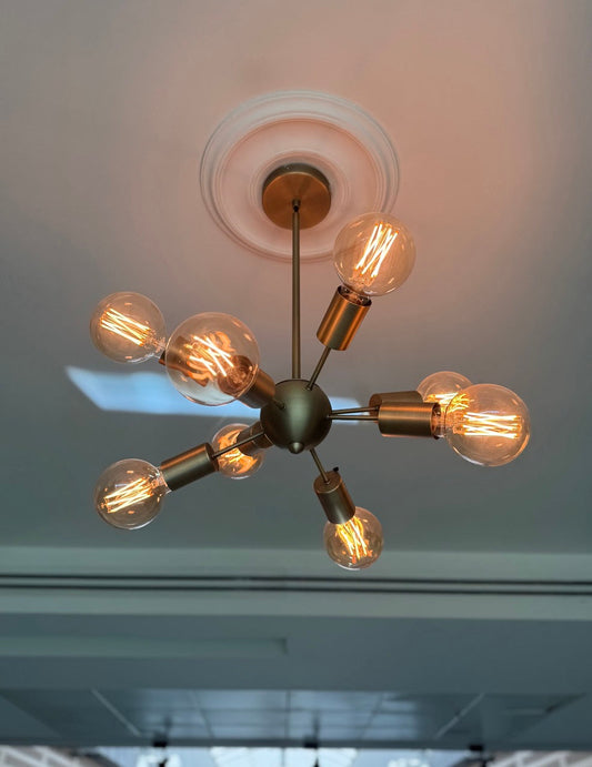 Heals Mega Junction Chandelier 12 Light Satin Nickel