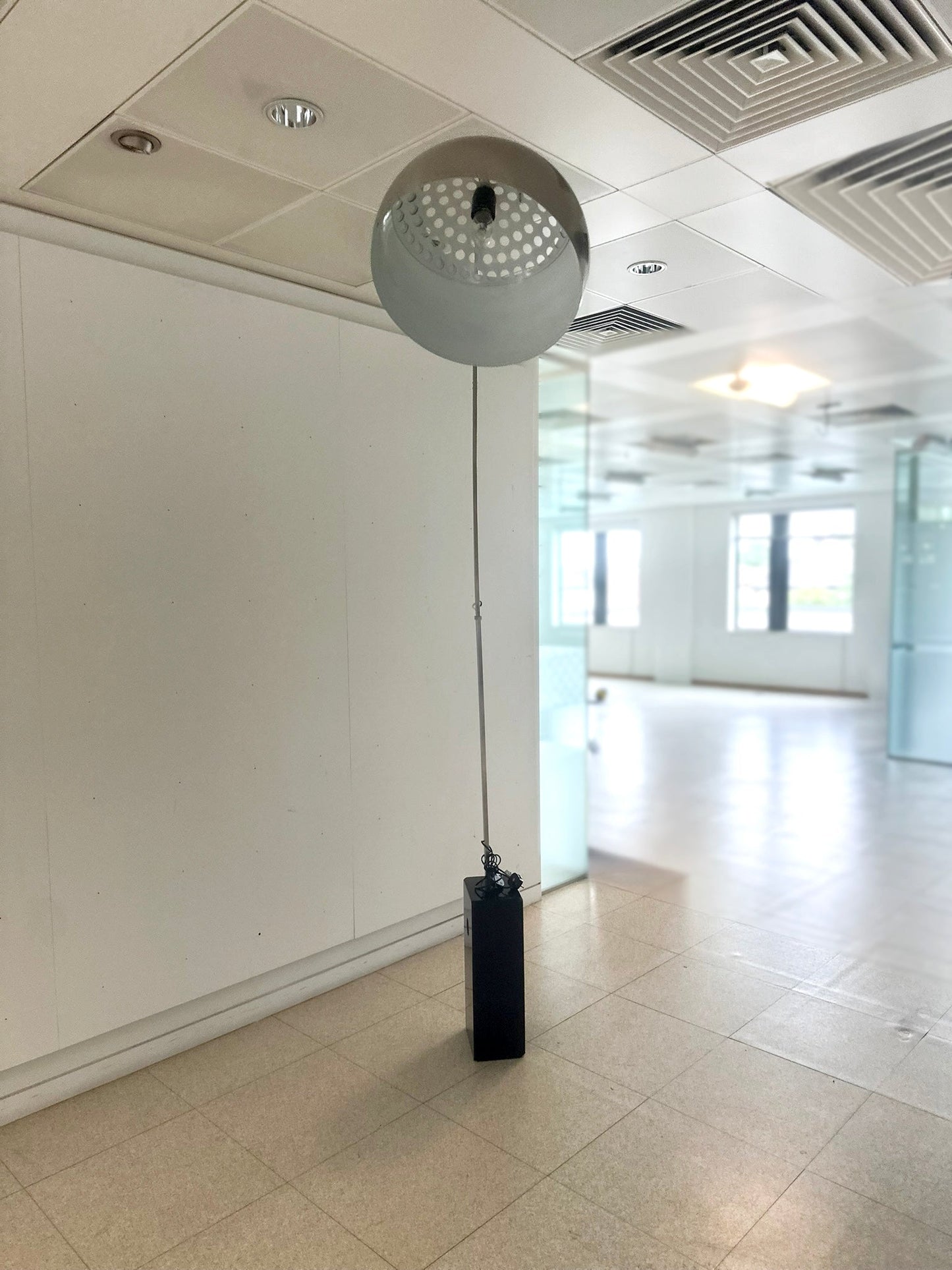 Flos Arco Led Lamp, Black Marble Base, Stainless Steel Stem Adjustable Reflector