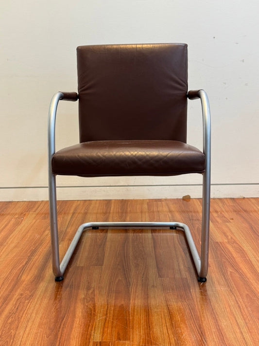 Vitra Visavis Brown Leather Reception Chair