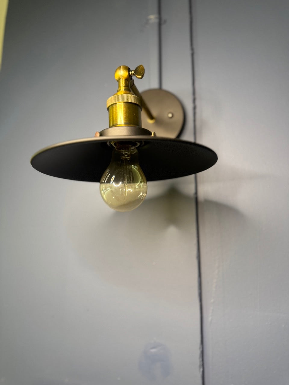 Vintage Brass Sconce Pendant and 6 Matching Wall Lights