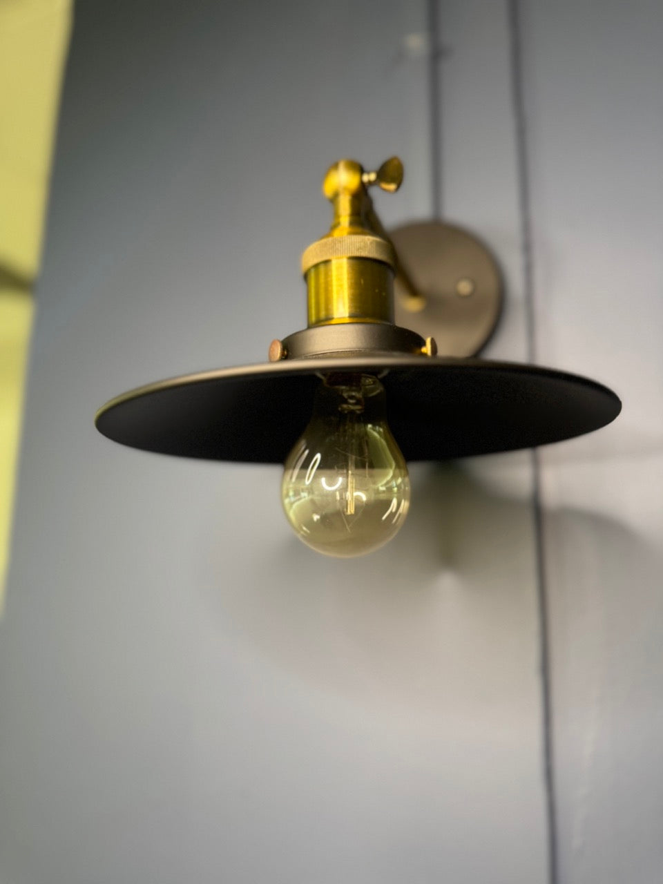 Vintage Brass Sconce Pendant and 6 Matching Wall Lights