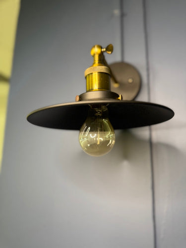 Vintage Brass Sconce Pendant and 6 Matching Wall Lights