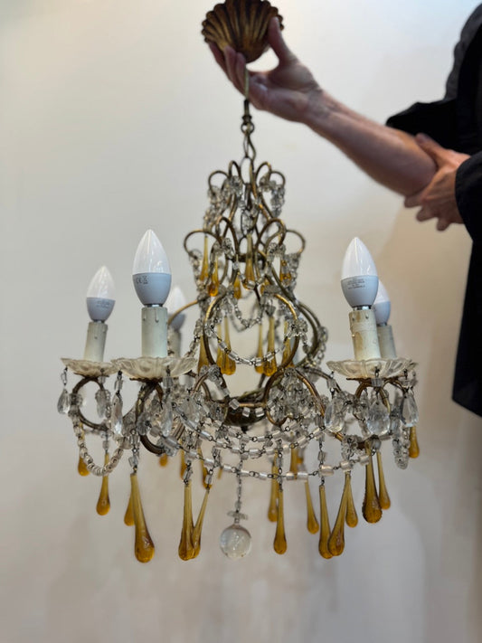 Crystal Chandelier - amber