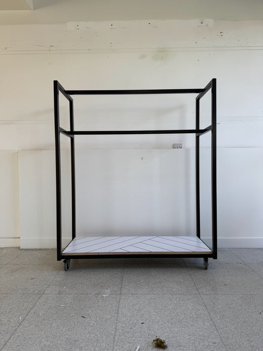 Sophisticated clothes rail with geometric design base - 9 available