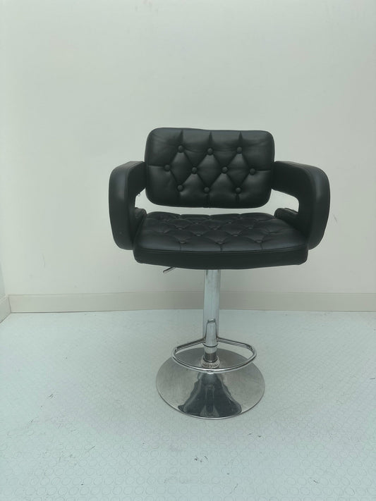 Leather tufted bar stool