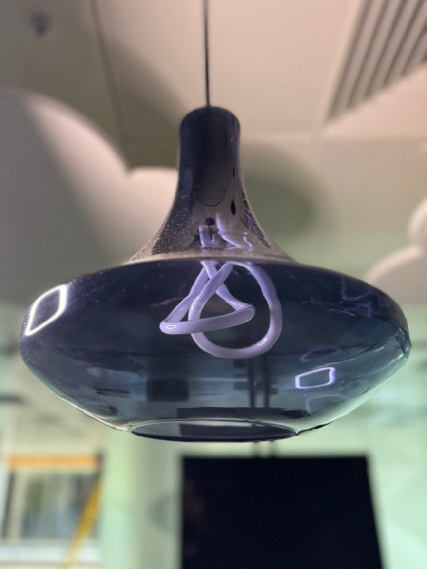 Plume Pendant Lamps clear and blue