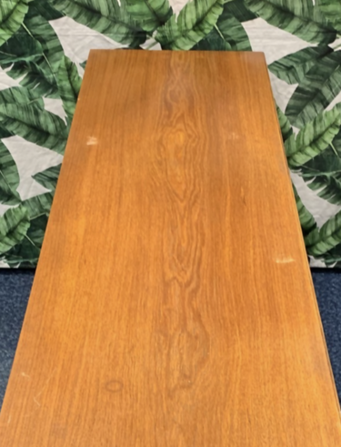 Alfred Cox antique mid-century double-sided walnut desk with 6 drawers