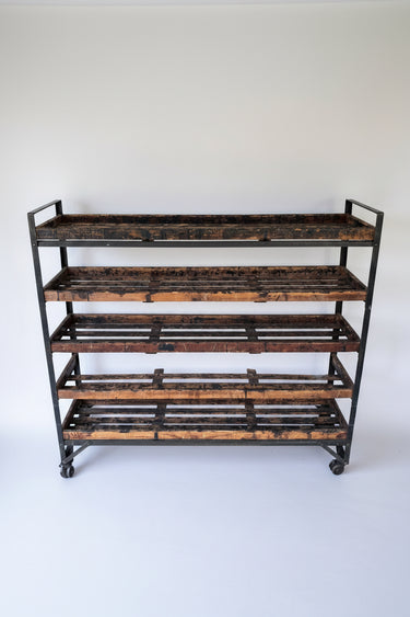 Industrial vintage wooden shoe racks (3)
