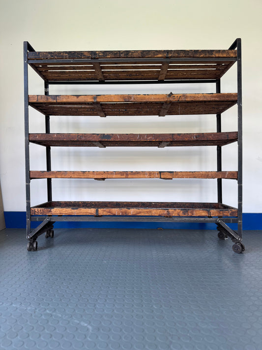 Industrial vintage wooden shoe racks (4)
