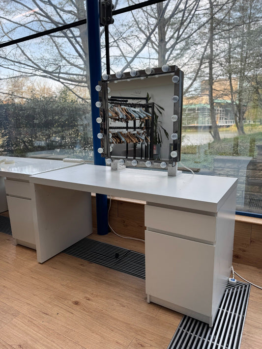 Vanity Desk with Mirror and Lights