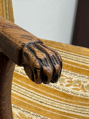 Victorian Armchair with Lion Paw Armrests