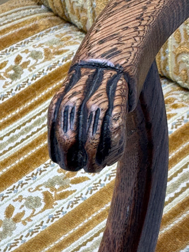 Victorian Armchair with Lion Paw Armrests