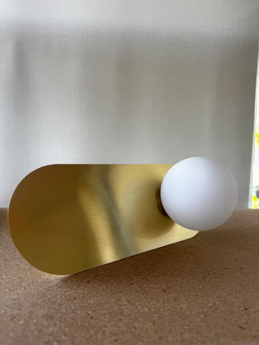Maytoni Bao Wall Lamp - Gold Metal & White Glass