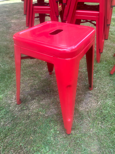 Bolero Bistro Red Metal Low Stools