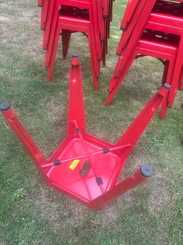 Bolero Bistro Red Metal Low Stools
