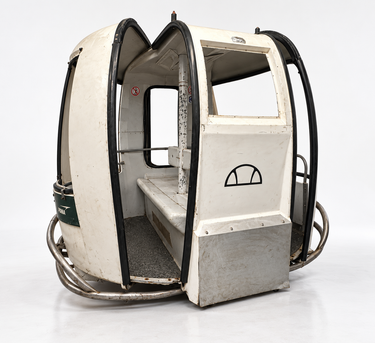 POMA Ski Gondola Cabin -- Green & Off-White