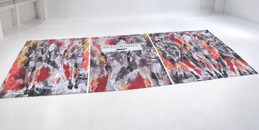 Paul Costelloe AW25 LFW Three-Panel Backdrop Artwork by William Costelloe