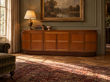 Nathan Classic Teak Wall Unit - Curved Sideboard & Hutch