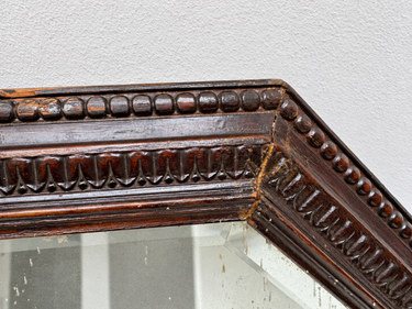 Antique Edwardian Octagonal Oak Wall Mirror – Circa 1910