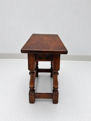 Vintage Oak Joint Stool / Jacobean Revival Side Table