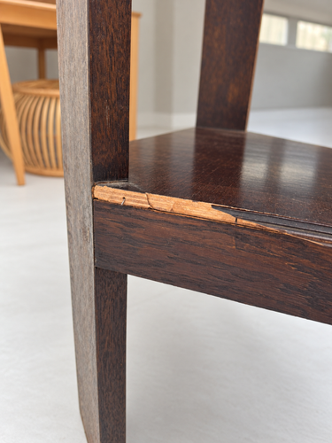 Vintage Art Deco Solid Oak Triangular Corner Table / Nesting Table (c. 1930s)