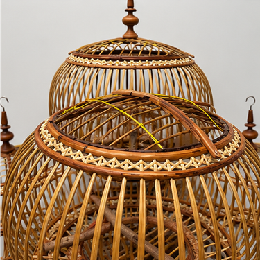Vintage Chinese Bamboo Nesting Bird Cages - Set of 5