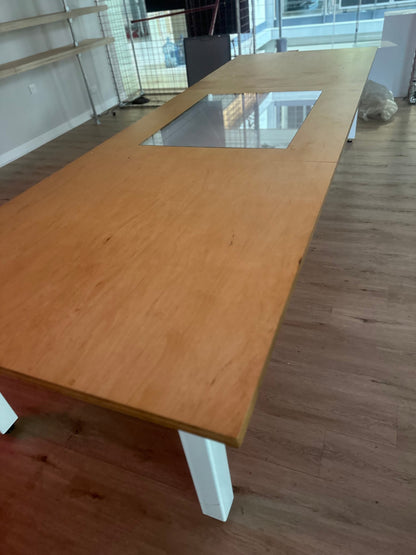 Bespoke 3.6m, meeting table with display window