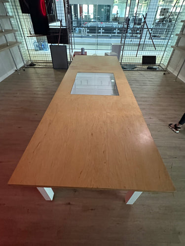 Bespoke 3.6m, meeting table with display window