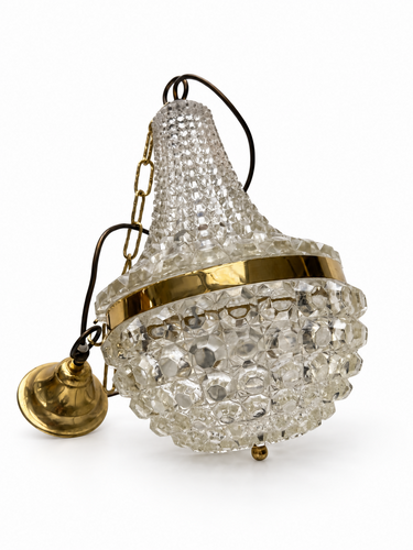 ‘Diamond Stones’ Glass Chandelier — Attributed to Baccarat, circa 1950