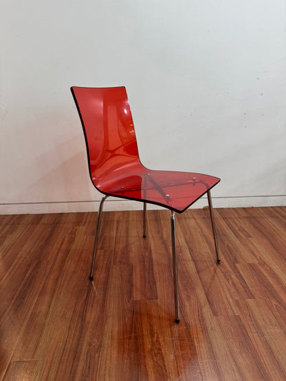 Red Transparent Connubia L’Eau Stacking Chair