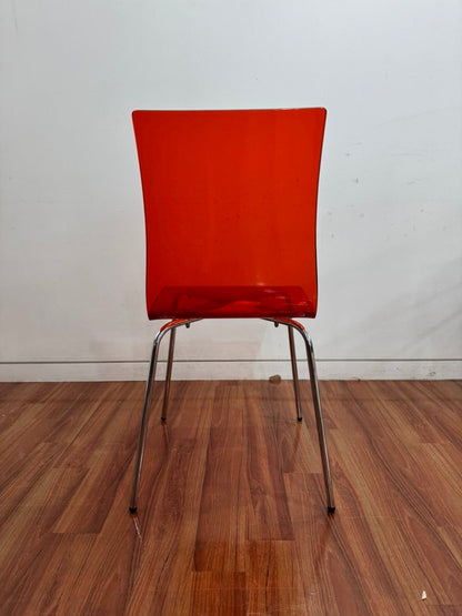 Red Transparent Connubia L’Eau Stacking Chair