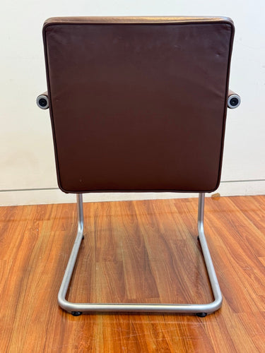Vitra Visavis Brown Leather Reception Chair