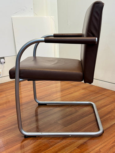 Vitra Visavis Brown Leather Reception Chair