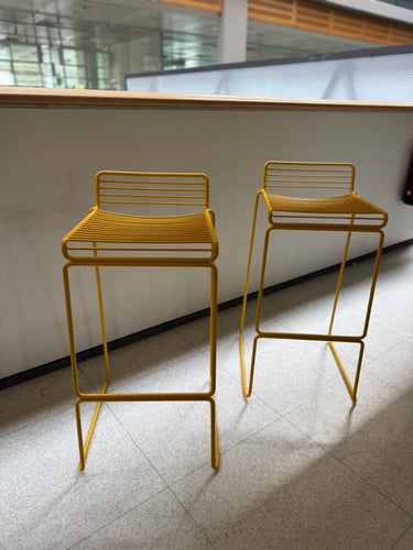 Pair of Hee Bar Stool - yellow