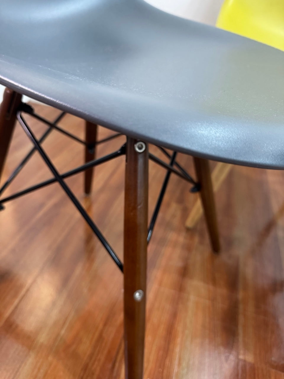 Vitra-Style Dining Chairs, Green, Grey & Black - set of 3
