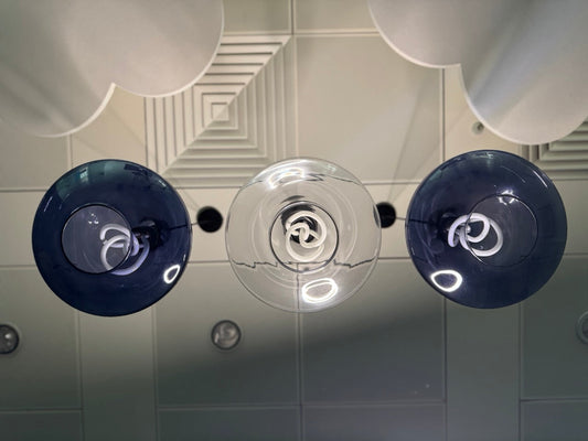 Plume Pendant Lamps clear and blue